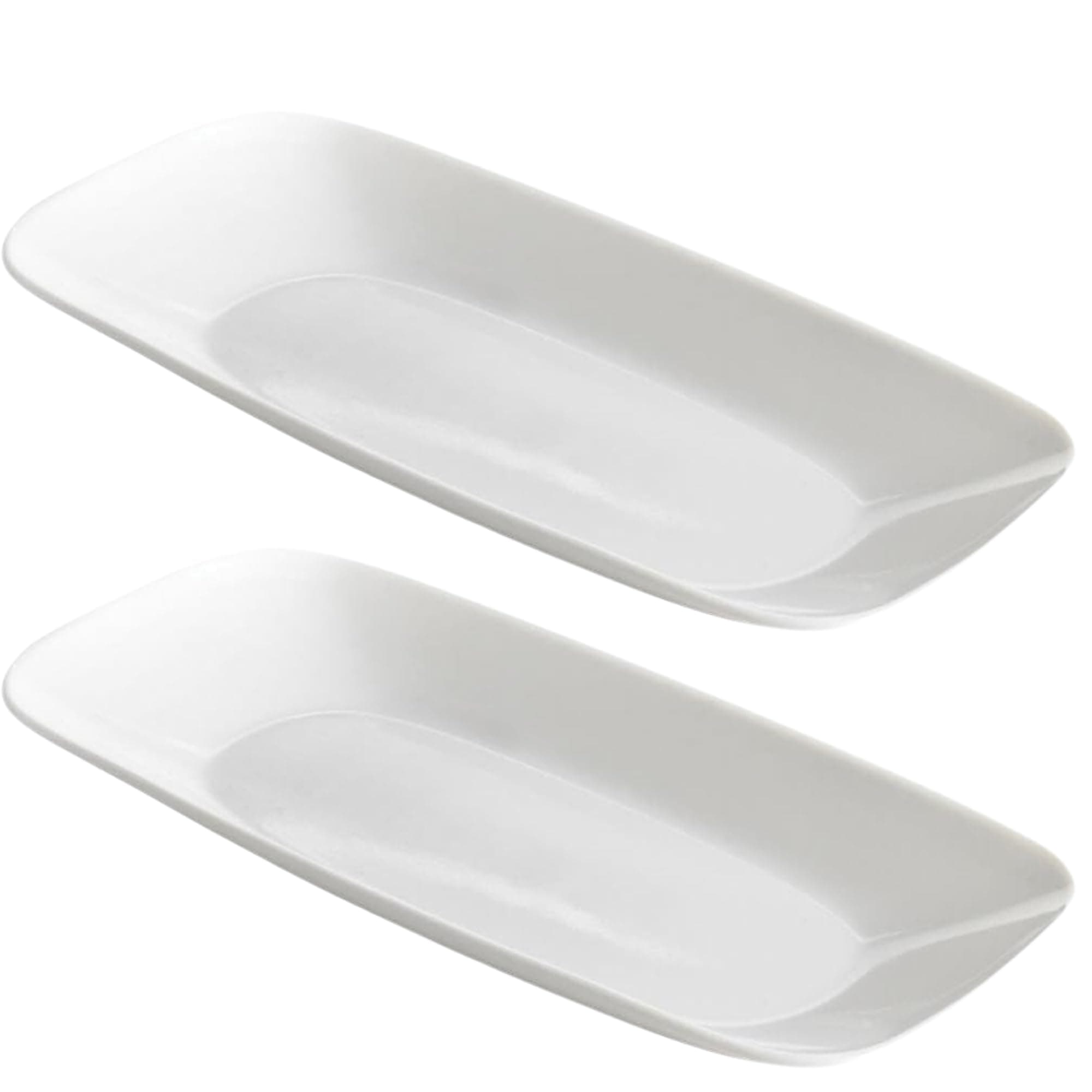 Corelle Square Round 10-1/2-Inch Serving Tray, Pure White - Pack of 2