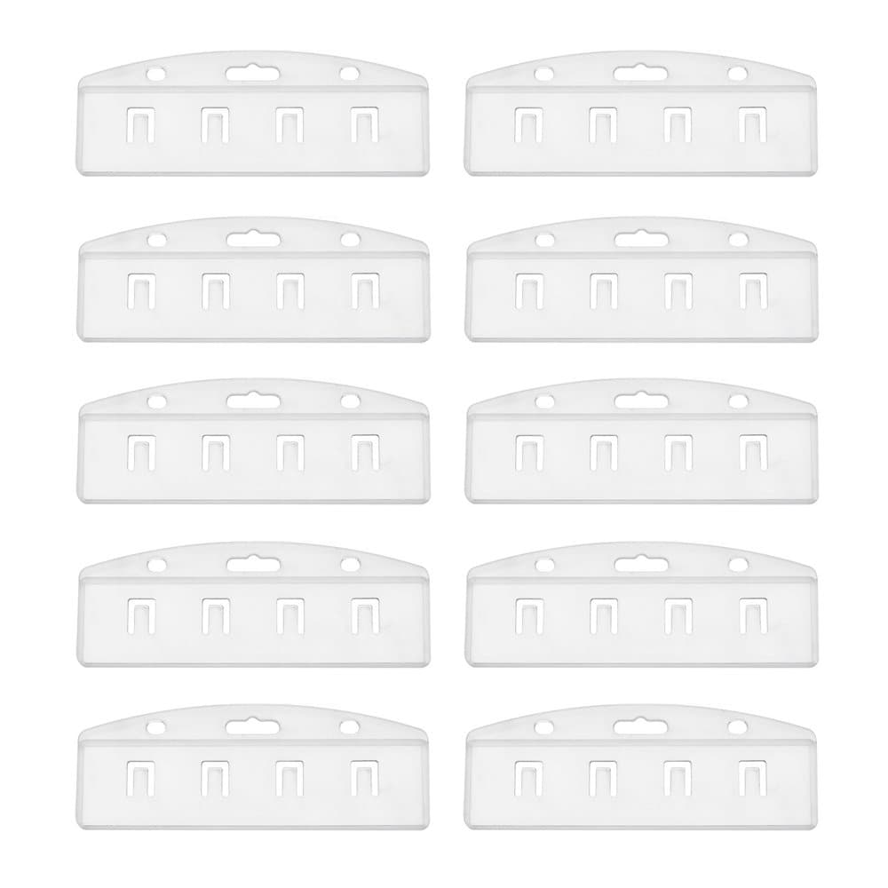 10 PCS Half Card Holder Vertical, Horizontal Frosted Rigid Plastic Half Card Holder for Swipe ID Cards by Hraindrop