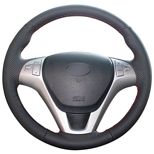 Custom Fit Hand Sititched DIY Microfiber Leather Steering Wheel Cover for Hyundai Genesis Coupe 2D 2010 2011 2012 2013 2014 2015 2016 Accessories