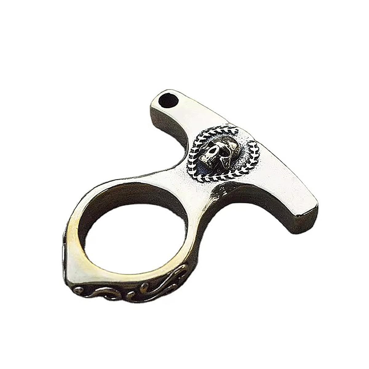 Retro Brass Keychain Hook Accessories Brass keyring Wallet Chain EDC Car keychain (A)