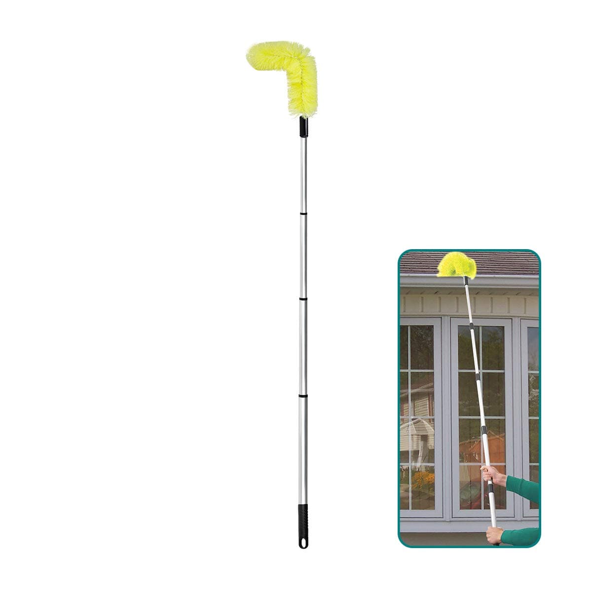 Daisypower Gutter Cleaning Brush Roofing Guard Cleaner Tool with 5.5 ft Telescoping Extension Pole, Easy Remove Leaves and Debris from The Ground