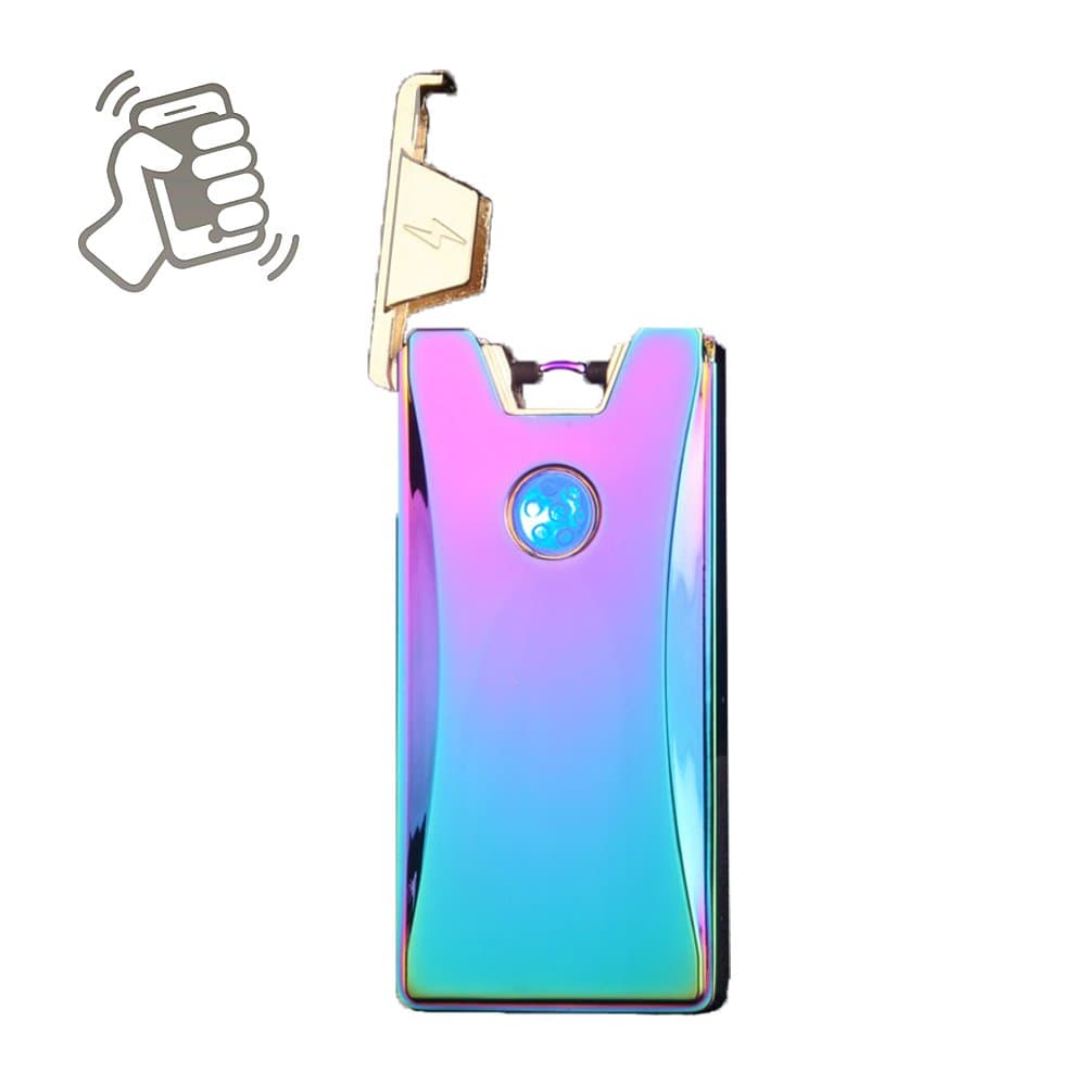 HAOZHEUSB Rechargeable Shake-induction Windproof Arc Lighter. (Ice colorful)