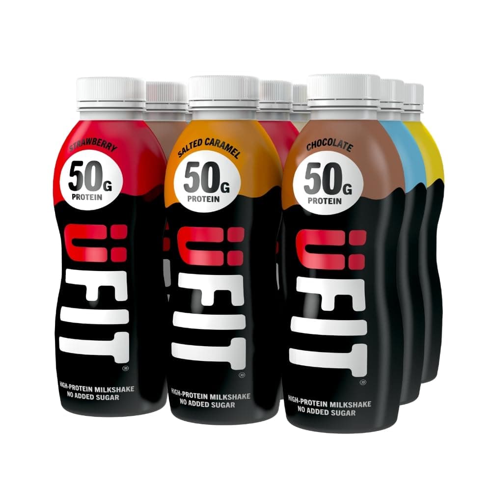High 50g Protein Shake - MIXED CASE - No Added Sugar - Low in Fat - Ready to Drink - Pack of 9 x 500ml (Packaging May Vary)