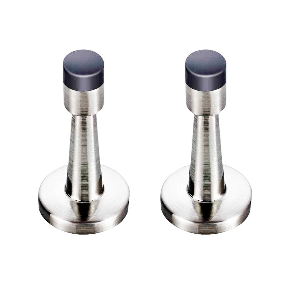 Thickened Door Stop Stopper Wall Mounted with Rubber Bumper Stainless Steel Heavy Duty Doorstop,Pack of 2