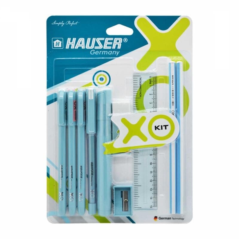 Hauser XO Writing Stationery Kit | A Complete Writing Kit | Gift Set for Kids Students & Office | Combination Set of 10 - Color May Vary