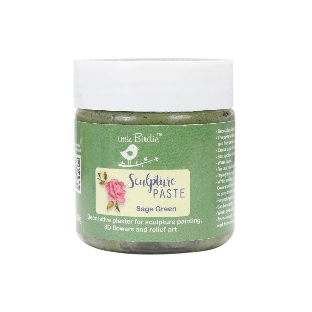 Sculpture Paste 160gm - Sage Green | 3D Relief Texture Medium for Canvas, MDF, Wood, Walls, Ceramics & Glass | Self-Adhesive, Crack-Resistant Paste for Art & Craft