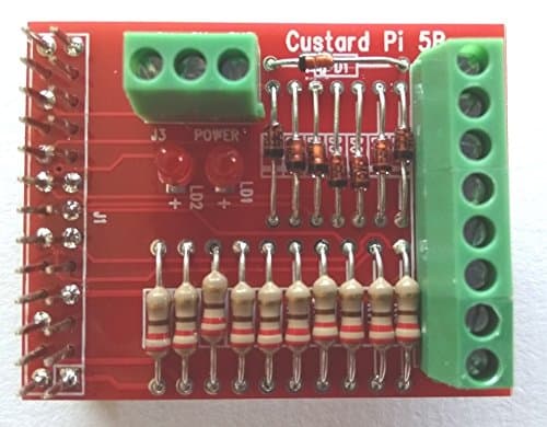 Custard Pi 5A Ready-Built Breakout Board with Protection for 8 Digital I/O for the Raspberry Pi (A, B, B+, RPi 2, 3 and Zero)