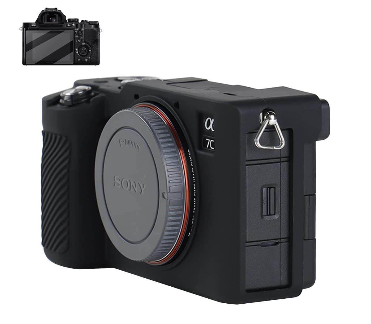PocoukateCamera Case for Sony A7C, Alpha A7C Full-Frame Mirrorless Camera Anti-Scratch Slim Fit Soft Sleeve with Screen Protector (Black)