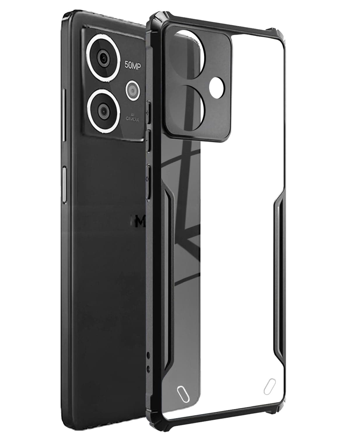 SPAZY CASE® HMD Crest 5G Back Cover | Transparent Crystal Clear Hard PC Back Case with TPU Bumper, Drop Protection Case Cover for HMD Crest 5G