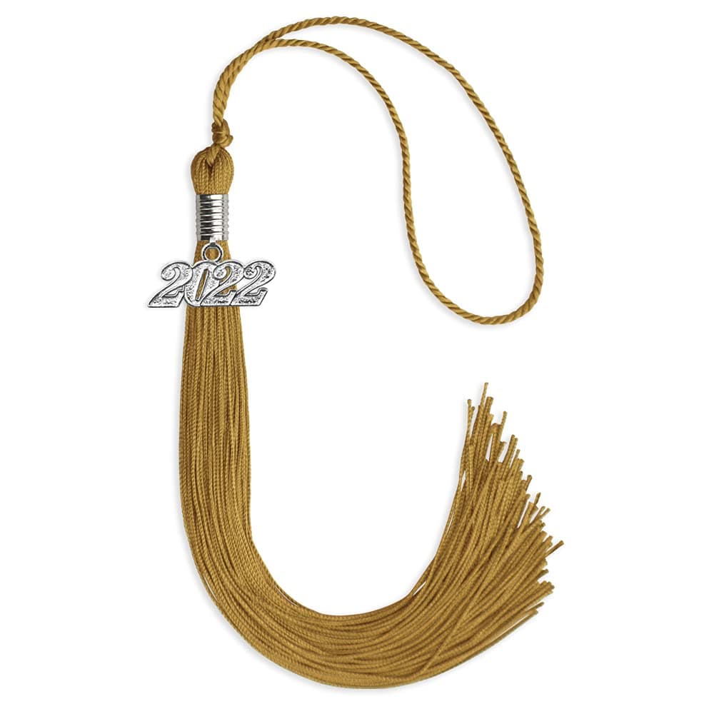 Endea Graduation Single Color Tassel with Silver Date Drop (Antique Gold, 2022)