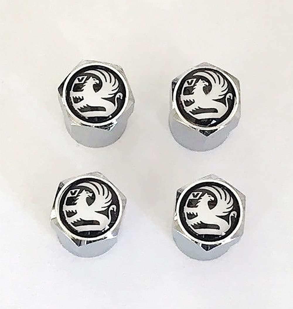 Vauxhall Chrome Dust Valve Caps in Black
