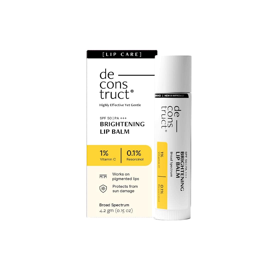 Deconstruct Brightening Lip Balm with SPF 30 | For Dark, Pigmented, Dry, Flaky Lip | SPF 30 for Sun Damage and Discoloration | Lip Balm for Glossy Buttery Soft Pink Lips | For Women & Men - (4 gm)
