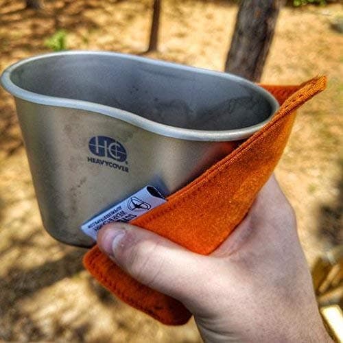 Camp Rag Handkerchief: Burn Proof Hank built from Durable Kevlar Fabric w/ Lanyard Grommet. (Color: Gray))