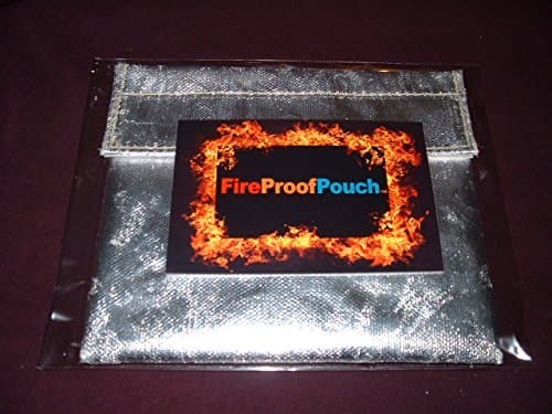 NEW FIRE PROOF POUCH, Name Brand Fire Resistant 10" X 8" X 1" Cash Pouch. Protect the valuables you can't afford to lose if there is a fire. Fire Proof Pouch is a metalized facing laminated to Our high-tech pouch made of a space-age, fire-retarding material with the metalized facing you get Extra protection. Protects your vital documents up to 1400 degrees.