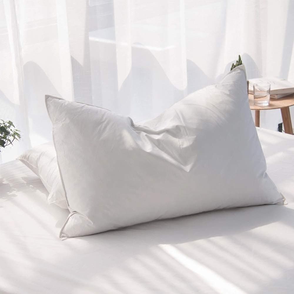 Luxury Siberian Goose Down Feather Pillows for Sleeping Queen Size Bed Pillows,100% Original Egyptian Cotton 1000 Thread Count (Queen-1 Pillow)