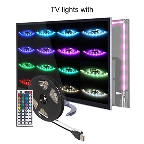TV USB Led Backlight Strip - BEROSS 78.7In/6.56ft 60Leds Waterproof LED Rope & Color Changing Light, Mood Light Kit with 44-key IR Remote Control Suit For 32inch~60inch TV Home Theater Decoration