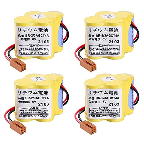 SHENYANG 4-Pack BR-2/3AGCT4A 6V 4400mAh Replacement Battery for FANUC Controls A98L-0031-0025 CNC System