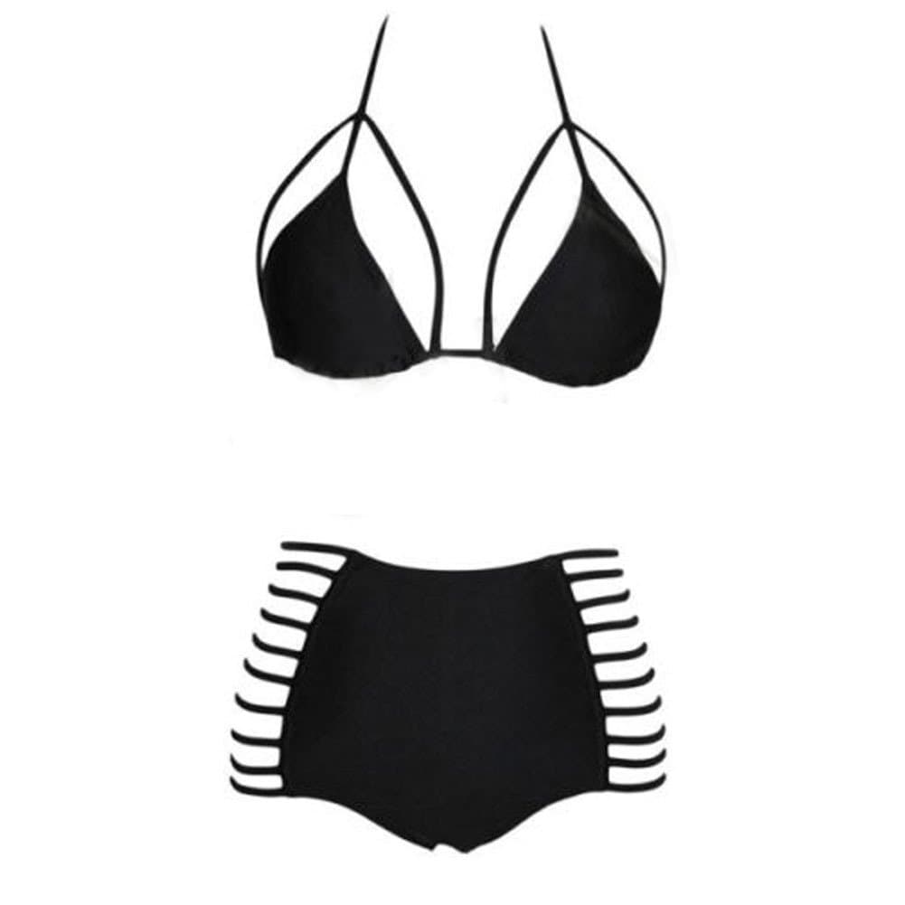 InnoGene Women's Padded Halter Hole Two Piece Bath Bikini