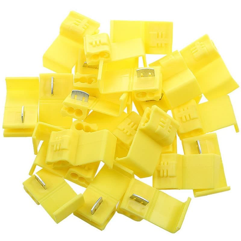 Rpi shop - 25 Pcs Scotch Lock Crimp Terminals Electrical Cable Connectors, Solderless Quick Splice Wire Connectors, Cold Pressed Insulated Snap Lock, Yellow (12-10AWG)