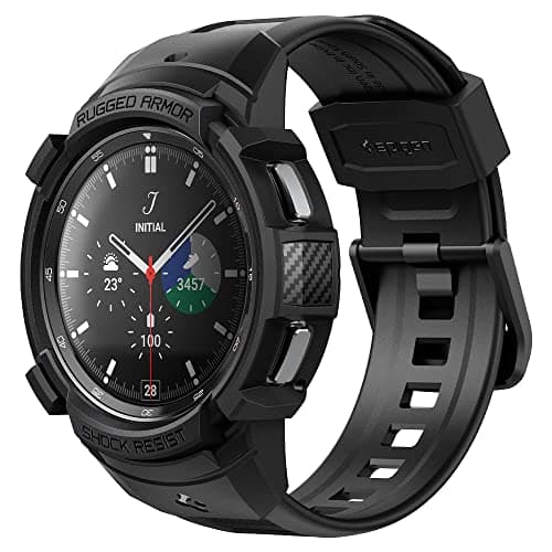 Spigen Rugged Armor PRO designed for Samsung Galaxy Watch 4 Classic 46mm Case with Band