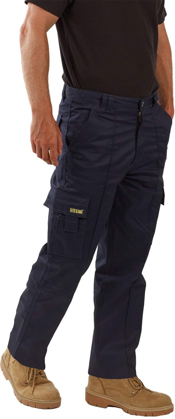 – Mens Cargo Combat Work Trousers Sizes 28 to 56 with Button & Zip Fly