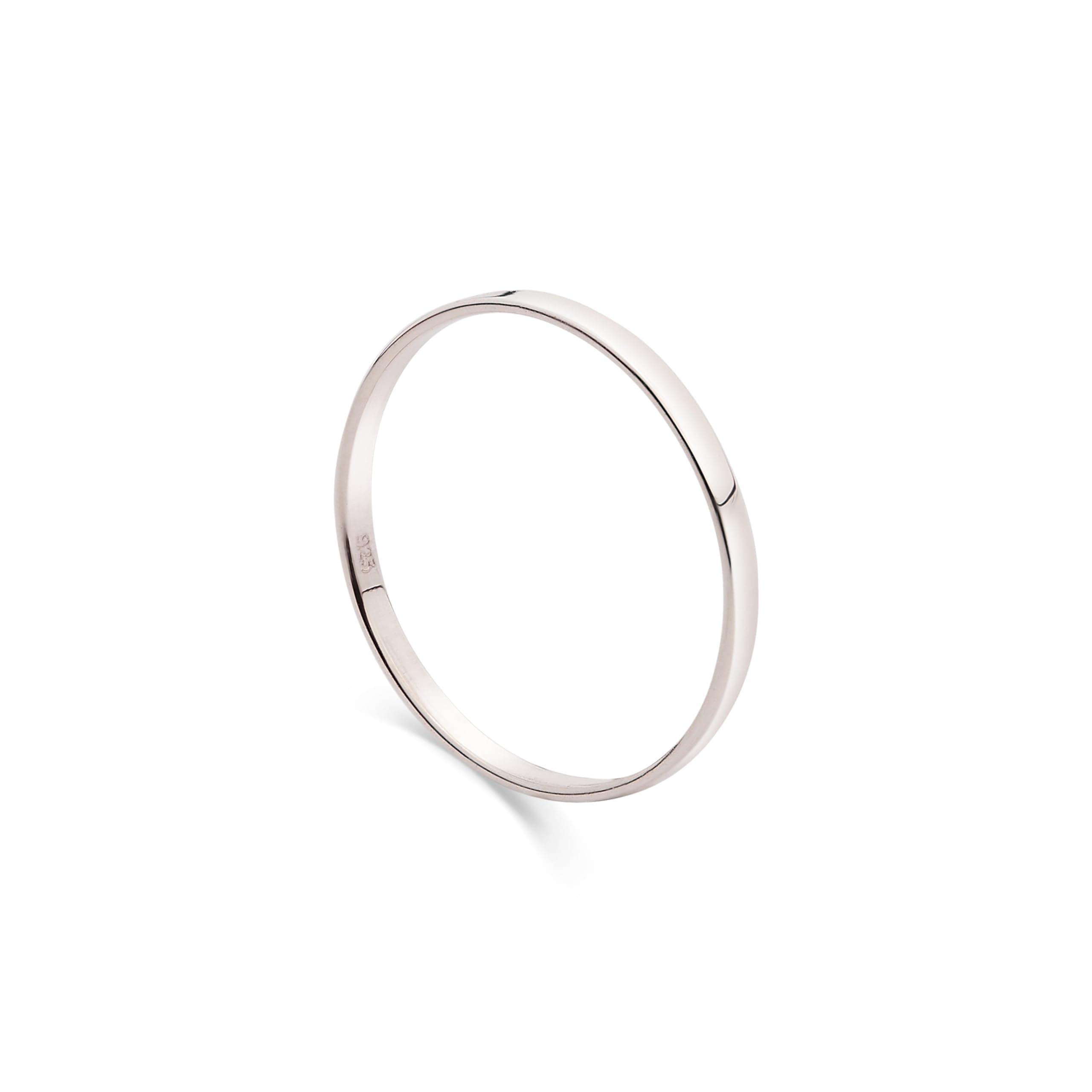 Sterling Silver Ring 2mm Band In Sizes G,H,I,J,K,L,M,N,O,P,Q,R,S,T,U,V,W,X,Y,Z