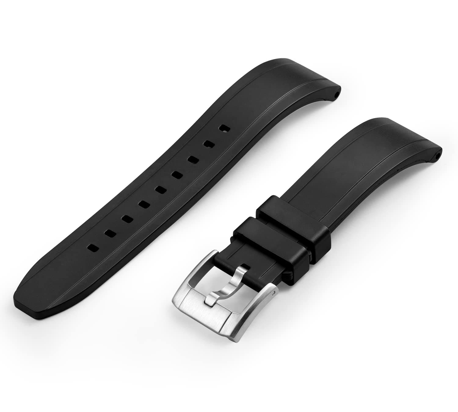 UX03 Straight End Watch Band Rubber Strap Replacement for All 20mm Width Lug Watches