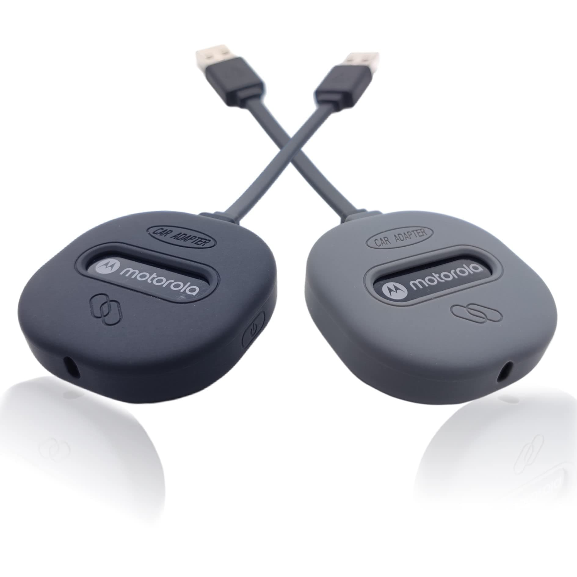 Silicone Case for Motorola MA1 Wireless Android Car Adapter, Skidproof Cover Protect, Lightweight Holder with Adhesive Pad for Car & Truck (2 Packs) Black