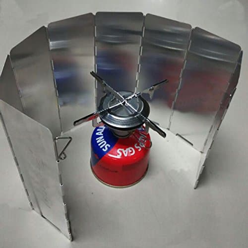 10 Plates Foldable Camping Stove Windshield Screen Picnic Cookout BBQ Windbreak