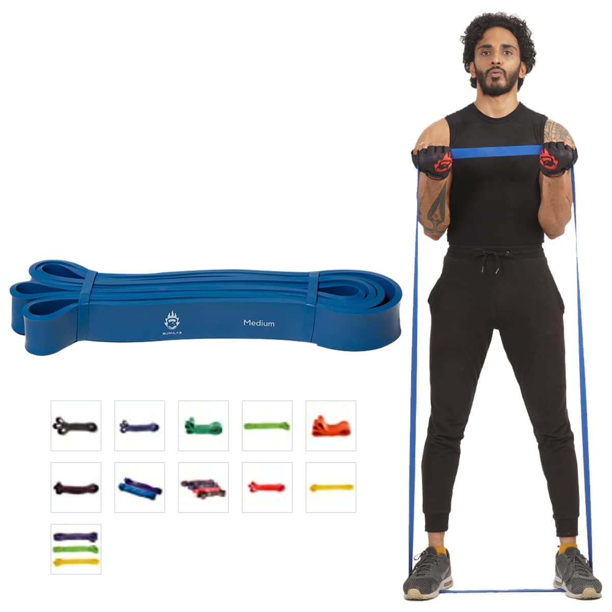 Burnlab Resistance Bands (Choose from 8 Different Sizes from 8Kg - 116Kg), Pull Up Assistance Bands for Exercise, Chin Ups, Powerlifting, Training, Gyms, Home Fitness - for Men and Women