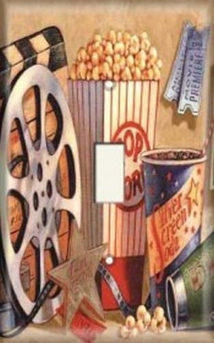 SnazzySwitch Movie Popcorn Decorative Light Switch Cover - Single Toggle Wall Plate