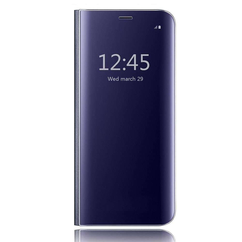 HiChili Galaxy S6 Edge Plus Case, Clear S View Standing Flip Case Cover with Auto ON/OFF Function Slim Fit Translucent Mirror Smart Cover for Samsung Galaxy S6 Edge Plus, Purple