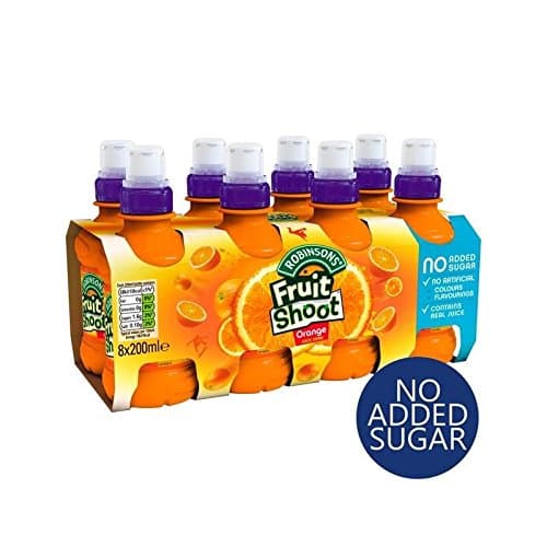 Robinsons Fruit Shoot Orange No Added Sugar 8 x 200ml (Pack of 2)