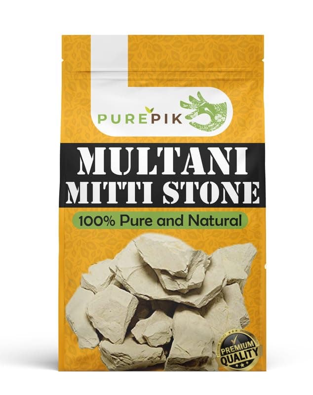 Organic Multani Mitti Stone Form Paste 1000g (1 Kg) (Fuller's Earth/Calcium Bentonite Clay) for Face Pack and Hair Pack