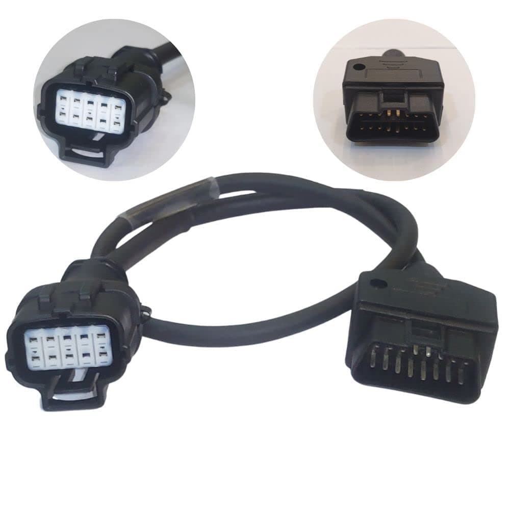 MapOut24 Ashok Leyland BS6 Connect All Scantool Cable OBD2 BS6 Scantool Cable OBD 16 pin Male Connector to 10 pin ECO Connector B SMPL005