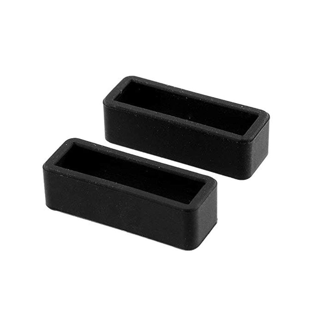 2 Pieces Size 24mm Black Rubber Replacement Keeper Watch Band Strap Loop for Men Women Loops Black Silicone Replacement Resin Watch Bands Keeper Holder Retainer Buckle Holder