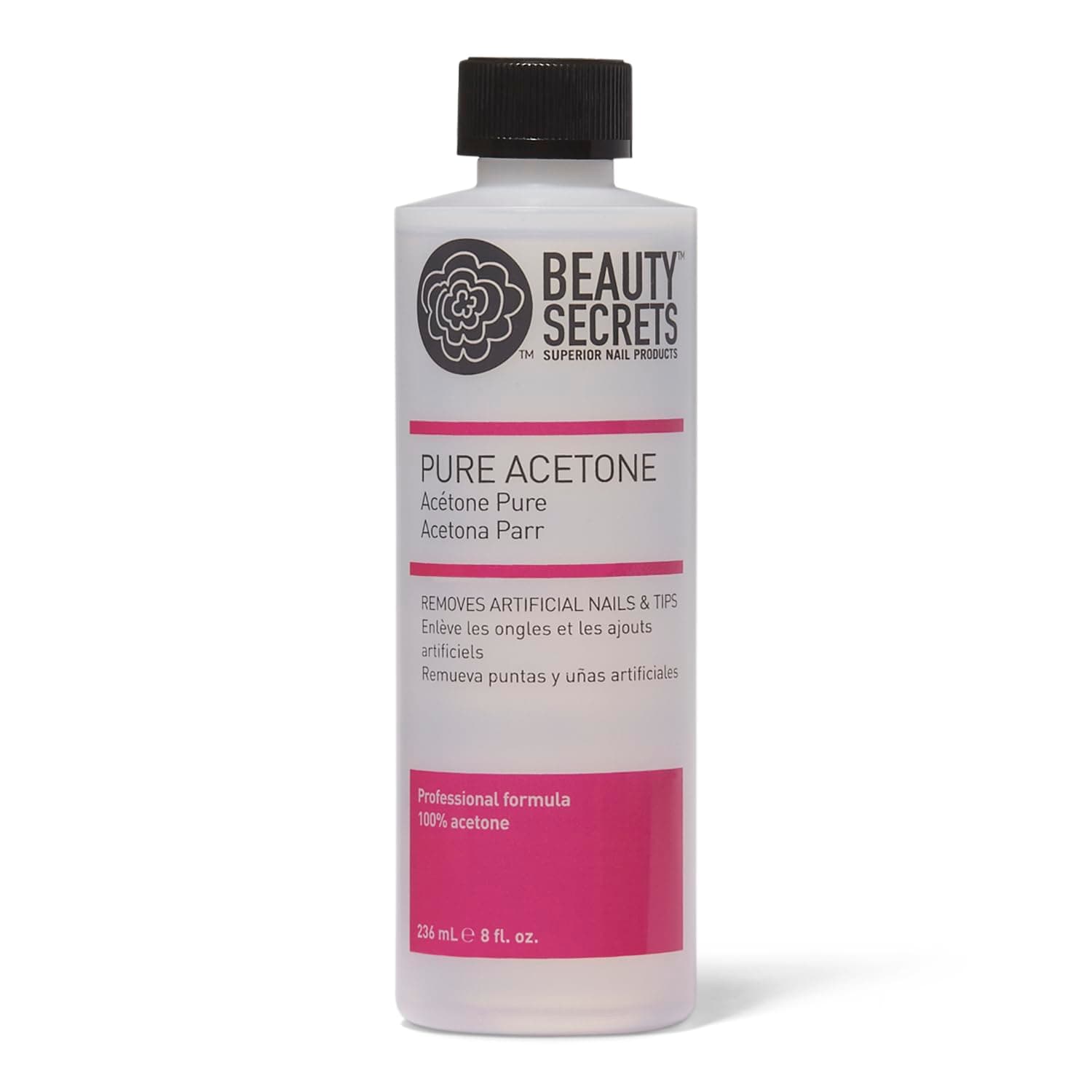 Beauty Secrets Pure Acetone Manicurist Solvent, 8 Oz
