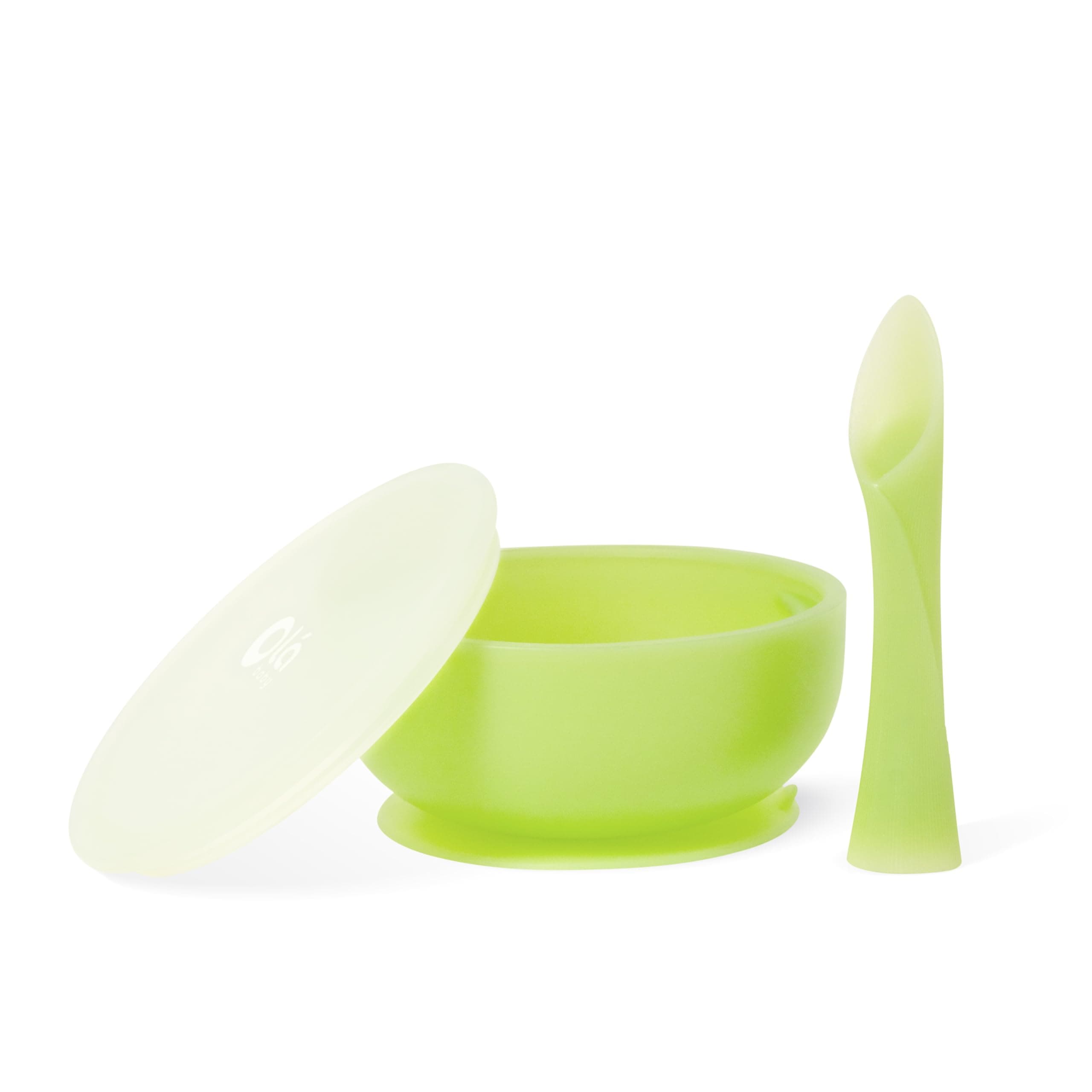 Baby Led Weaning Advanced Feeding Set – Silicone Training Spoon & Suction Bowl with Lid, BPA Free Self-Feeding Set for Babies 6+ Months (2 Piece)