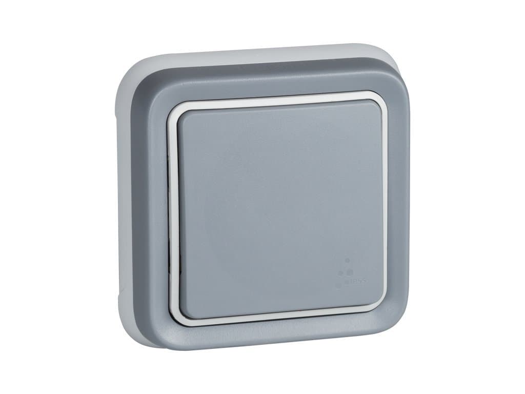Legrand, Plexo 191510 Wall Switch, Waterproof IP55 Wall Switch, Surface Waterproof Plexo Range - Grey