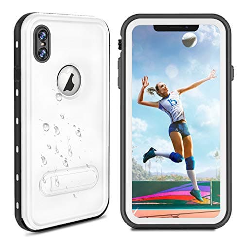 SYDIXON iPhone Xs Max Waterproof Case, iPhone Xs Max Cases Shockproof Built-in Screen Protector Full-Body Protective Waterproof Case for iPhone Xs Max (White)