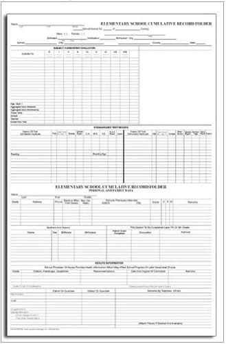 Student Cumulative Record Folders (100 Pack) - Classic Style, Letter Size, White