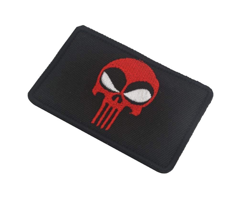 Deadpool Punisher Morale Patch. Perfect Tactical Military Army Gear, Backpack, Operator Baseball Cap, Plate Carrier or Vest. 2x3" Hook and Loop Patch. (1)