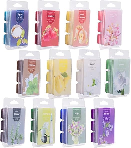 Scented Soy Wax Melts - Set of 12 Assorted 2.5oz Wax Cubes/Tarts - Bulk Value Home Fragrance for Candle Wax Warmer - Refreshing Scents for Your Space