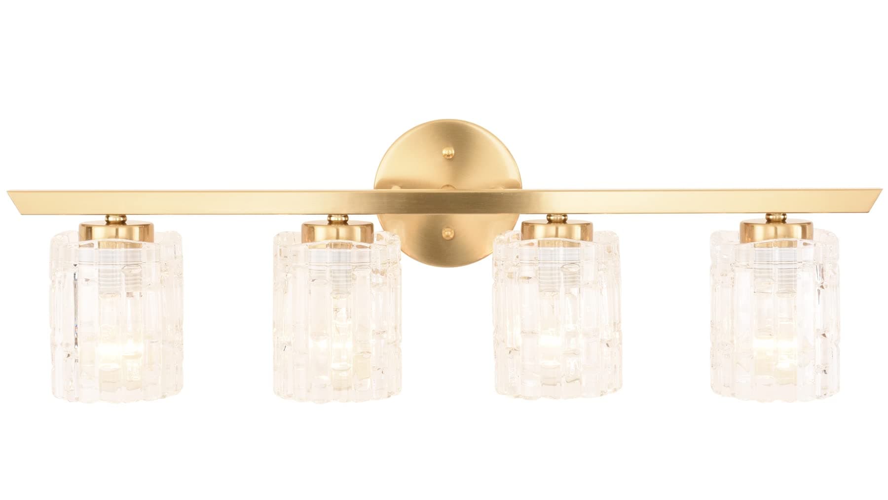 ALICE HOUSE28" Vanity Light Over Mirror, 4 Light Wall Lighting, Brushed Brass Bathroom Lights, Contemporary Coastal Bathroom Lighting, ETL Listed, AL2218-W4