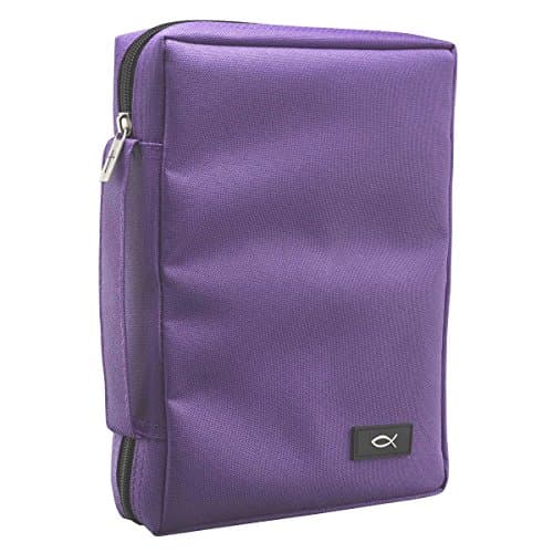 Promo Poly-Canvas Bible / Book Cover w/Fish Applique (Medium, Dahlia Purple) Misc. Supplies – January 1, 2011