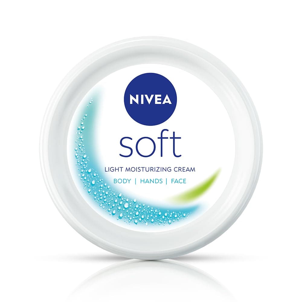 NIVEA Soft Light Moisturizer For Face, Hand & Body, Instant Hydration, Non-Greasy Cream With Vitamin E & Jojoba Oil, 50ml