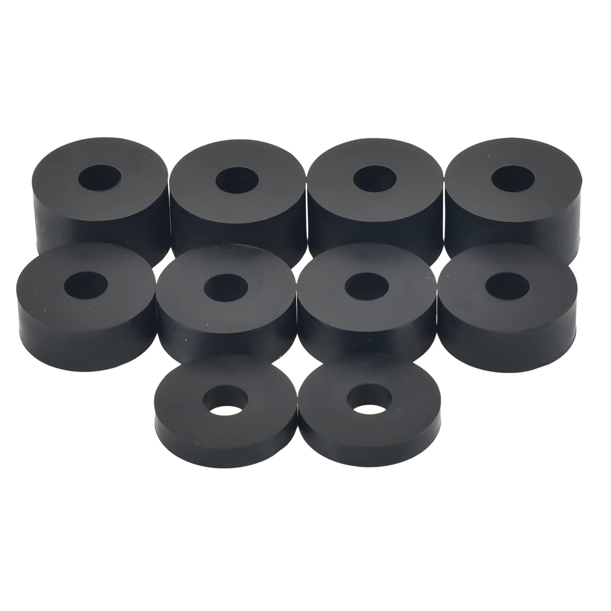 8mm (M8) Med Hard Rubber Spacers Standoff Washers Shore A 85 (10 Pack) 4 x 15mm, 4 x 10mm, 2 x 5mm – Black