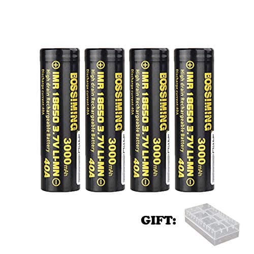 3.7V 3000mAh 40A Rechargeable Flat Top Batteries - 4 Pack