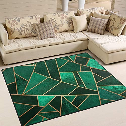 Emerald and Copper Area Rug 4'x6', Educational Polyester Area Rug Mat for Living Dining Dorm Room Bedroom Home Decorative