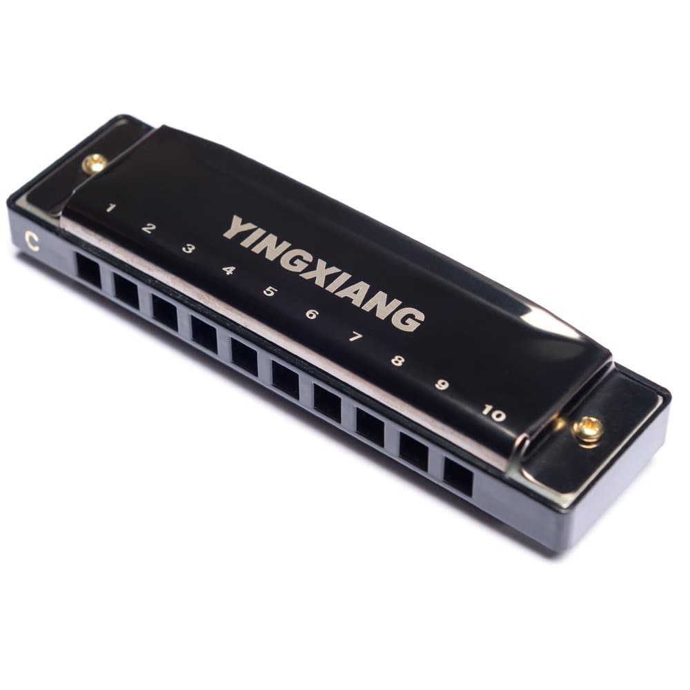 Harmonica, YINGXIANG Harmonicas, Standard Diatonic 10 Hole Blues Harp with Case, Suitable for Beginner, Key of C - Black